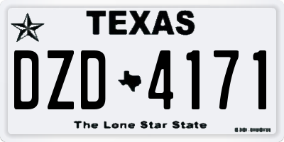 TX license plate DZD4171