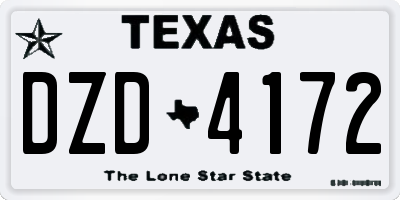TX license plate DZD4172