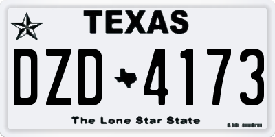 TX license plate DZD4173