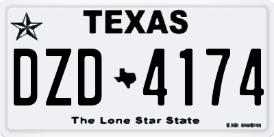 TX license plate DZD4174