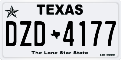 TX license plate DZD4177
