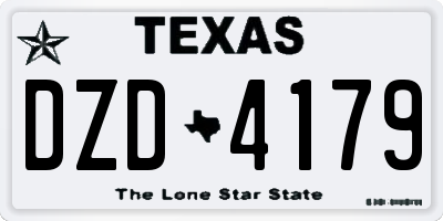 TX license plate DZD4179