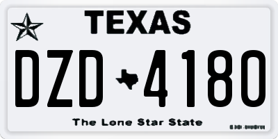 TX license plate DZD4180