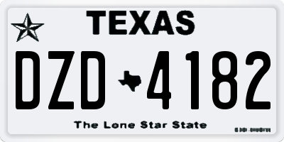 TX license plate DZD4182