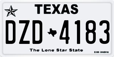 TX license plate DZD4183