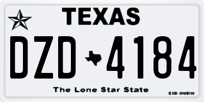 TX license plate DZD4184
