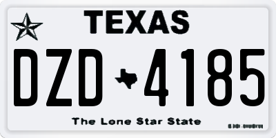 TX license plate DZD4185