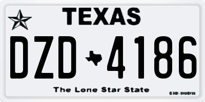 TX license plate DZD4186