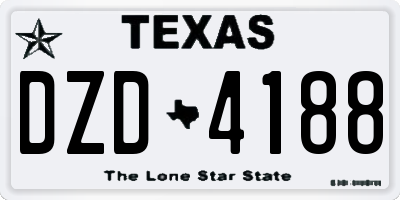 TX license plate DZD4188