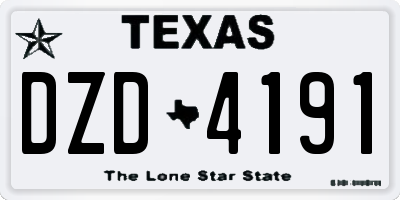 TX license plate DZD4191