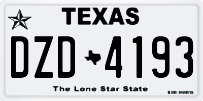 TX license plate DZD4193