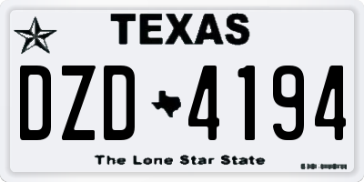 TX license plate DZD4194