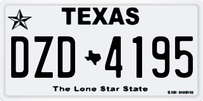 TX license plate DZD4195
