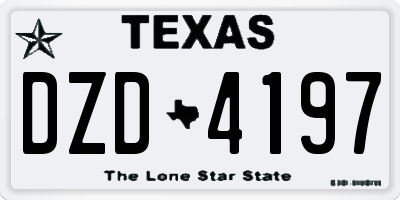 TX license plate DZD4197