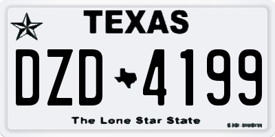 TX license plate DZD4199