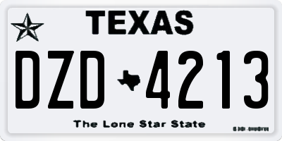 TX license plate DZD4213