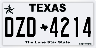 TX license plate DZD4214