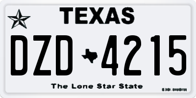 TX license plate DZD4215