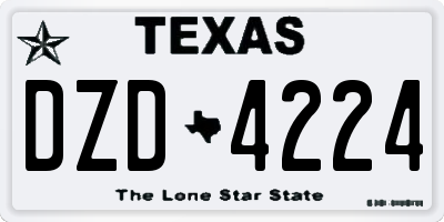 TX license plate DZD4224