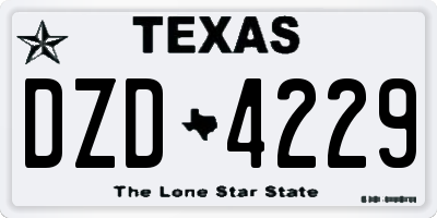 TX license plate DZD4229