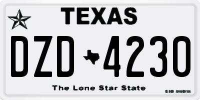 TX license plate DZD4230