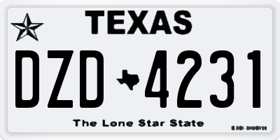 TX license plate DZD4231