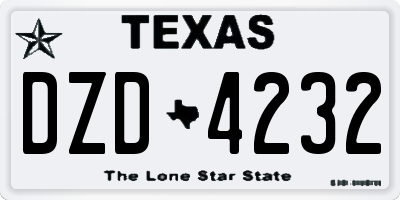 TX license plate DZD4232