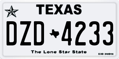 TX license plate DZD4233