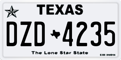 TX license plate DZD4235