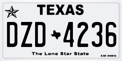 TX license plate DZD4236