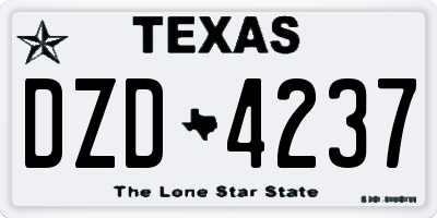 TX license plate DZD4237