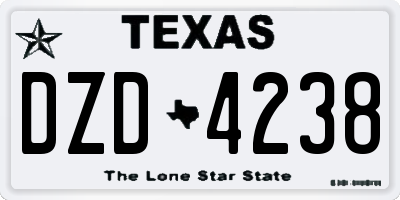TX license plate DZD4238