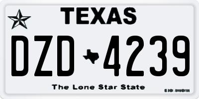 TX license plate DZD4239