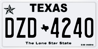 TX license plate DZD4240