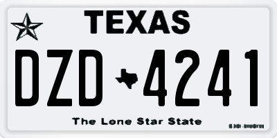 TX license plate DZD4241