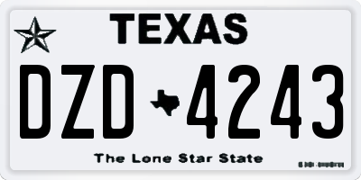 TX license plate DZD4243