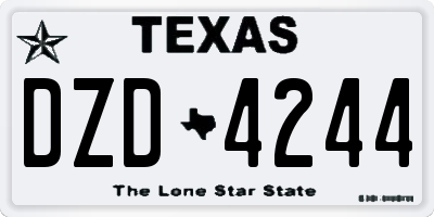 TX license plate DZD4244