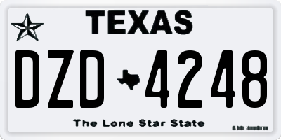 TX license plate DZD4248