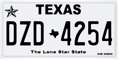 TX license plate DZD4254