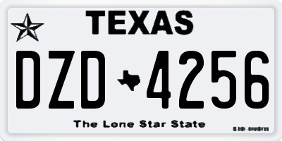 TX license plate DZD4256