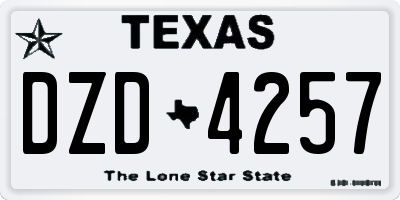 TX license plate DZD4257