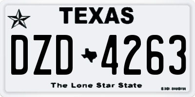 TX license plate DZD4263