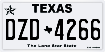 TX license plate DZD4266
