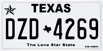 TX license plate DZD4269