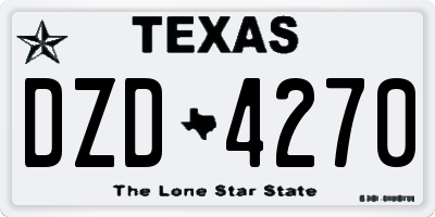 TX license plate DZD4270