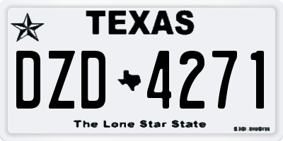 TX license plate DZD4271