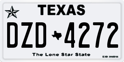 TX license plate DZD4272
