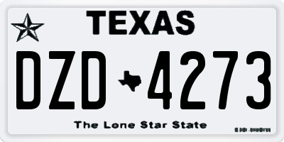 TX license plate DZD4273