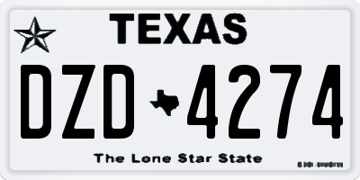 TX license plate DZD4274