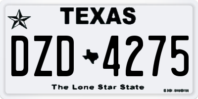 TX license plate DZD4275